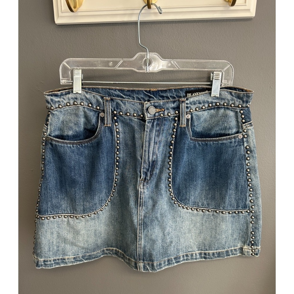 Blank NYC Denim Skirt Womens Size 31 Studded Jean Mini Festival Party Classic